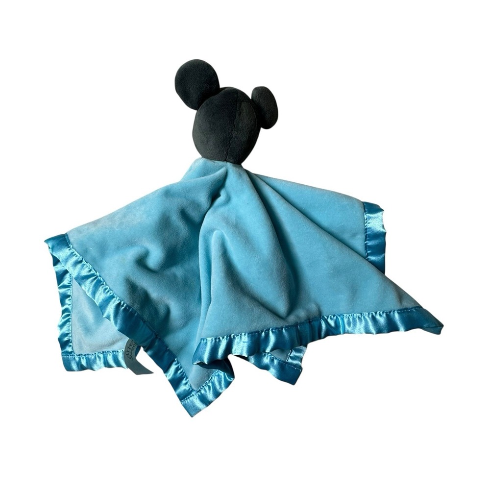 Disney‎ Baby Mickey Mouse Lovey Security Blanket Plush Blue Embroidered Logo - Picture 2 of 5